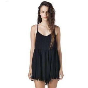 UNIF fringe romper in black